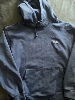 Kith Men's Navy Crewneck Hoodie with Small Chest Logo